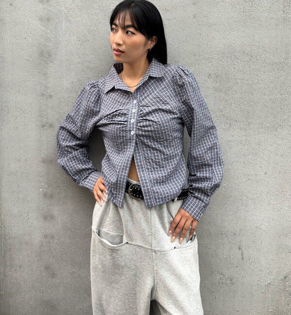  「パフスリーブギャザーブラウス」|シャツ・ブラウス|