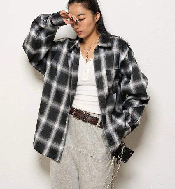  「KOOKYNオンブレチェックシャツ」|シャツ・ブラウス|