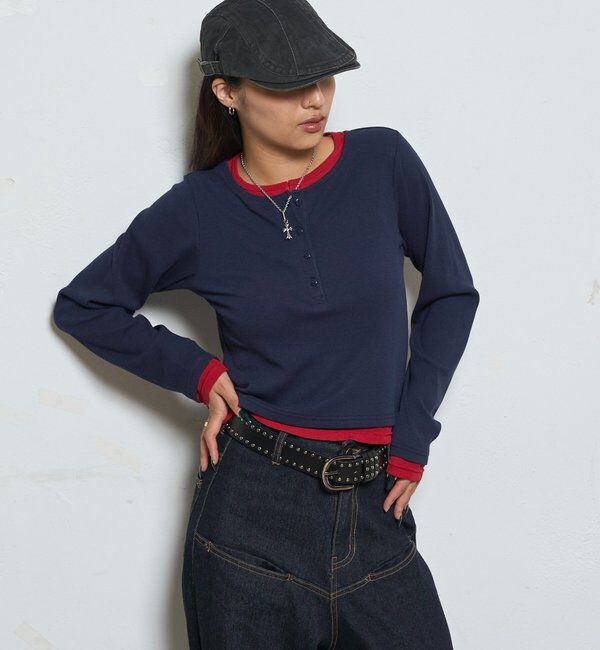  「LAYERED HENLEY TOPS」|Tシャツ・カットソー|