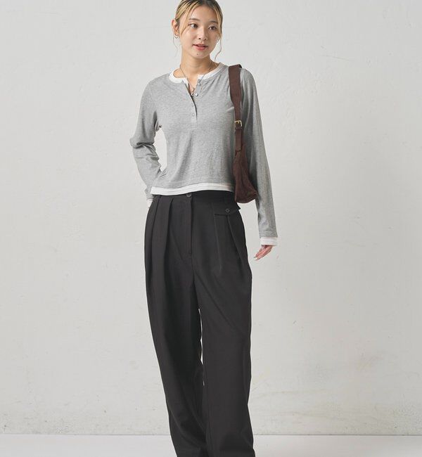  「LAYERED HENLEY TOPS」|Tシャツ・カットソー|