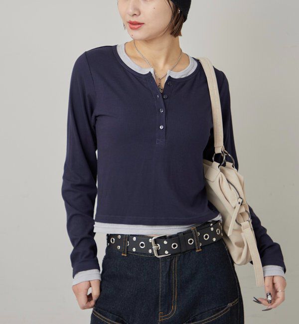 「LAYERED HENLEY TOPS」|Tシャツ・カットソー|