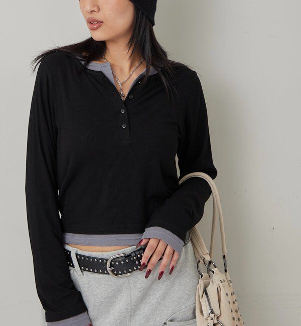  「LAYERED HENLEY TOPS」|Tシャツ・カットソー|