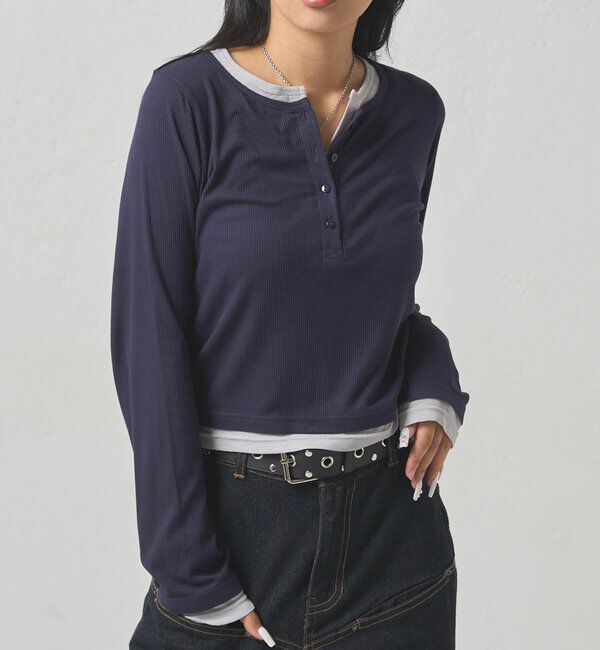  「LAYERED HENLEY TOPS」|Tシャツ・カットソー|