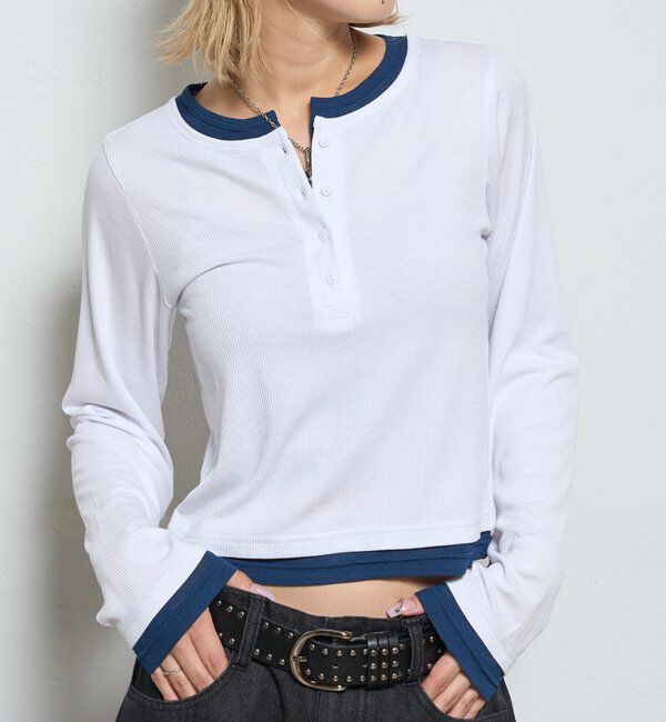  「LAYERED HENLEY TOPS」|Tシャツ・カットソー|