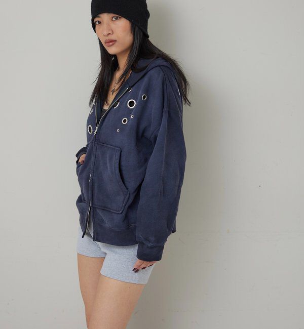  「EYELET ZIP HOODIE」|パーカー|