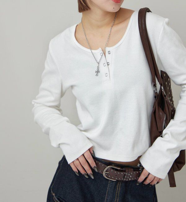  「RING DOT L/S TOPS」|Tシャツ・カットソー|ホワイト