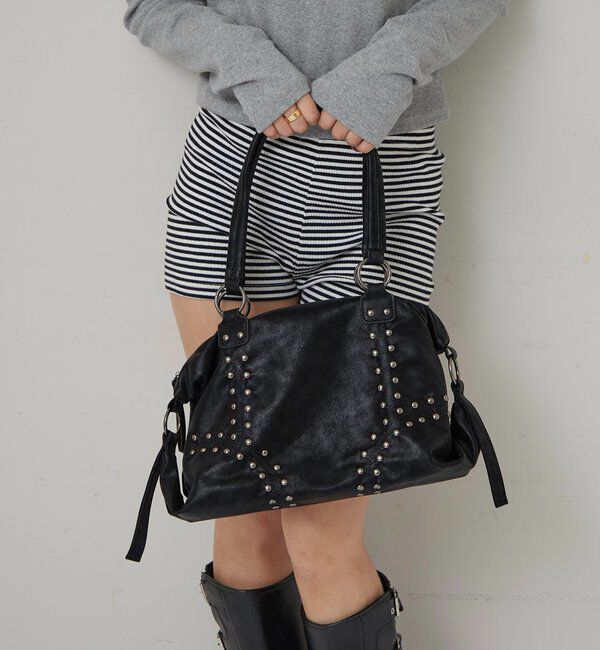  「STUDDED SHOULDER BAG/スタッズショルダーバッグ」|トートバッグ|