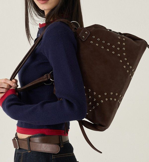  「STUDDED SHOULDER BAG/スタッズショルダーバッグ」|トートバッグ|