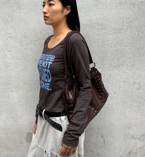  「STUDDED SHOULDER BAG/スタッズショルダーバッグ」|トートバッグ|