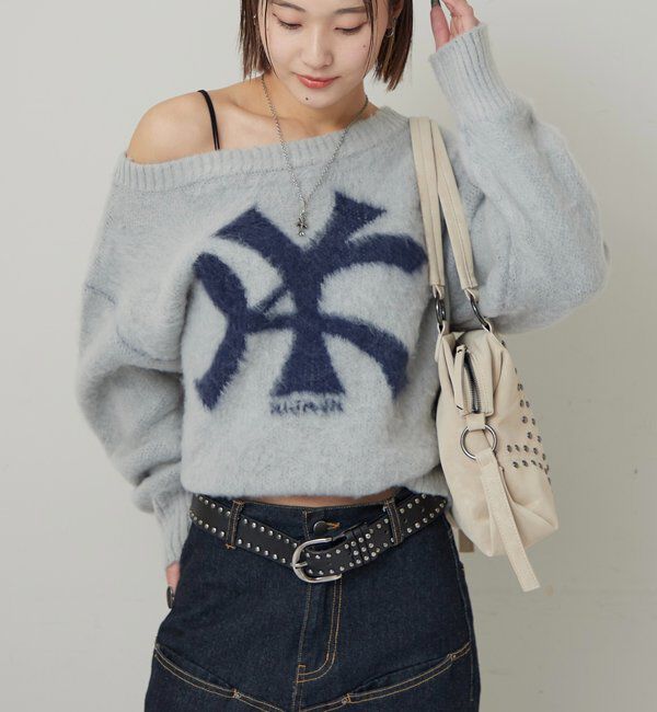  「MOHAIR-TOUCH OFF SHOULDER KNIT TOP」|ニット・セーター|