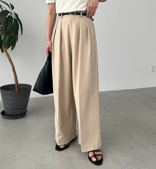  「【累計2万本突破！】【低身長・高身長サイズあり】2タックワイドパンツ」|チノ|