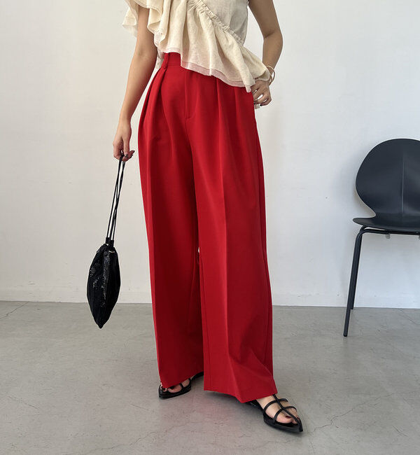  「【累計2万本突破！】【低身長・高身長サイズあり】2タックワイドパンツ」|チノ|