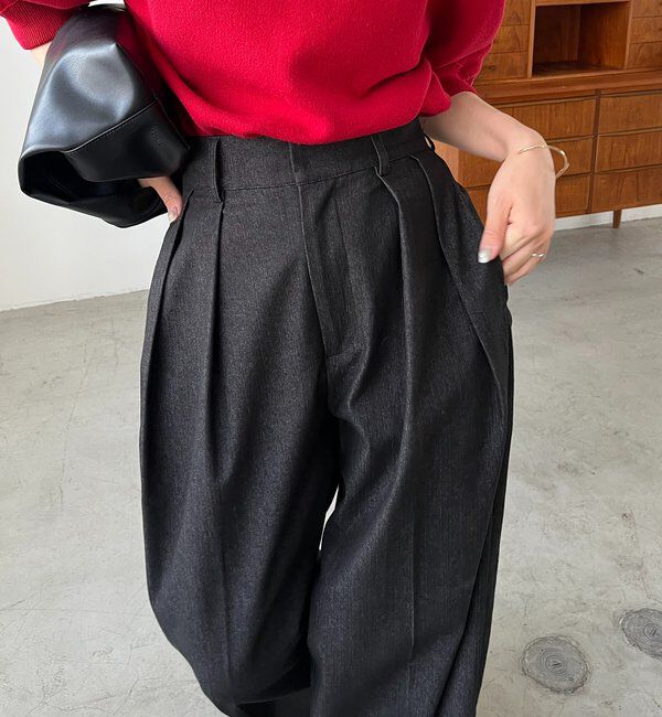  「【選べる4サイズ展開】2タックコットンパンツ」|チノ|