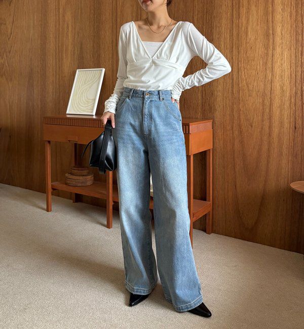  「【3サイズ展開】ストレートルーズデニム」|デニム|
