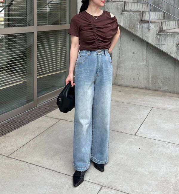  「【3サイズ展開】ストレートルーズデニム」|デニム|