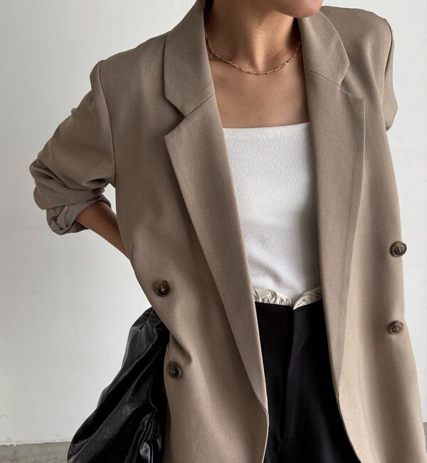  「【全骨格細見え◎】Wテーラージャケット」|テーラードジャケット|