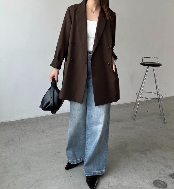  「【全骨格細見え◎】Wテーラージャケット」|テーラードジャケット|