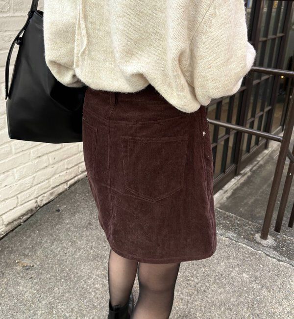  「【新色/レイヤード対応】コーデュロイ台形スカート」|スカート|