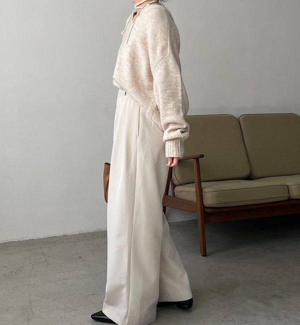  「【前後2WAY】もちふわ2WAYスキッパーニット」|ニット・セーター|