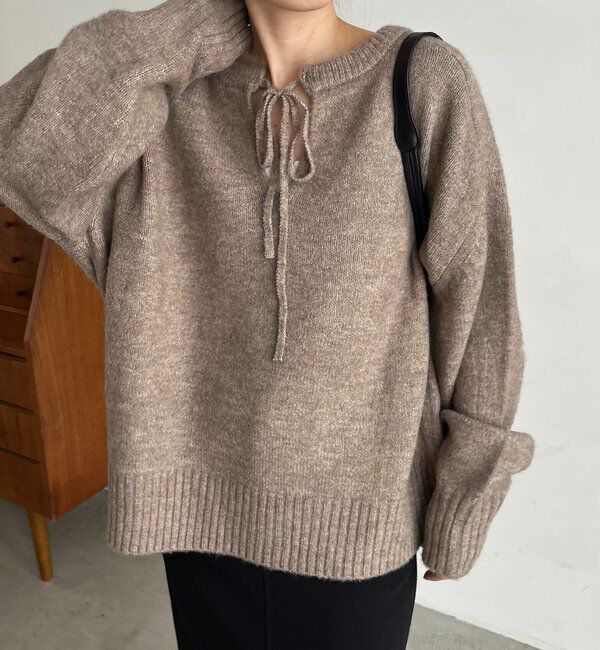  「【前後2WAY】もちふわ2WAYスキッパーニット」|ニット・セーター|