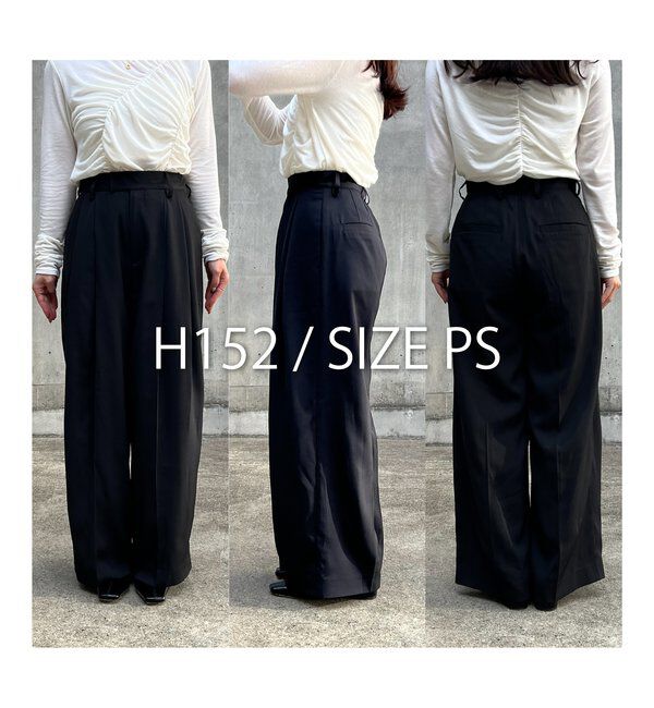  「【選べる4サイズ展開/全骨格細見え】すっきりスラックスワイドパンツ」|チノ|