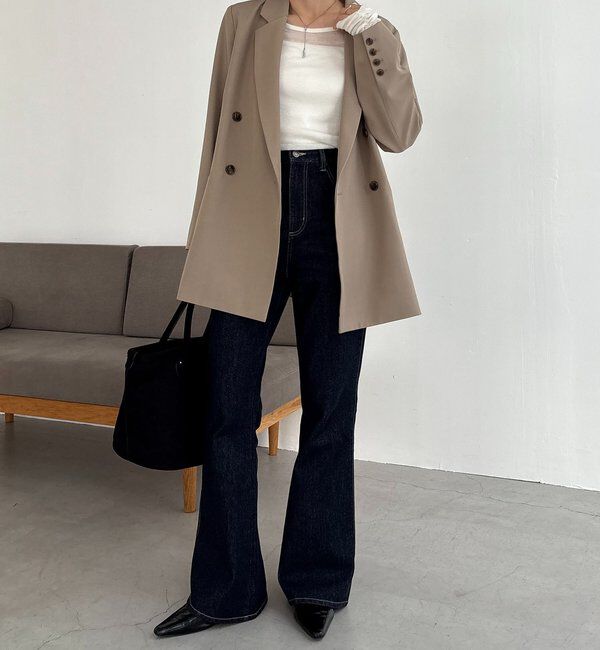  「【前後2WAY】テンセルウール袖ギャザーロンT」|Tシャツ・カットソー|