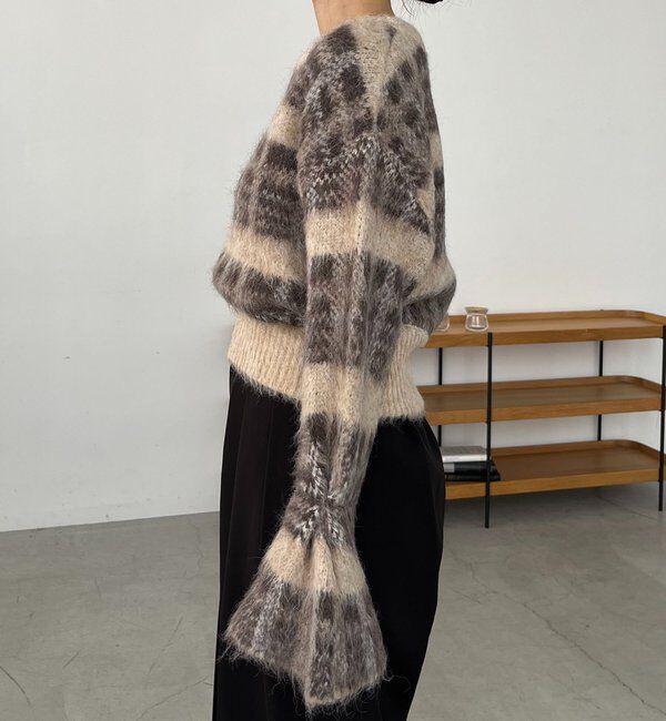  「チェックシャギープルオーバー」|ニット・セーター|