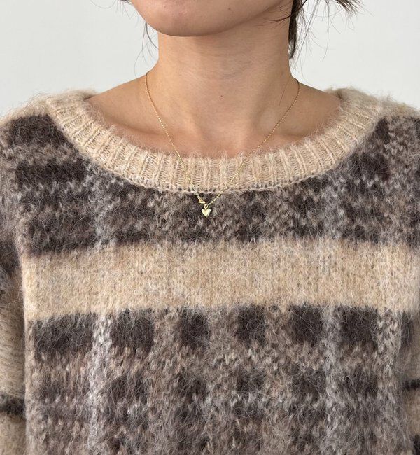  「チェックシャギープルオーバー」|ニット・セーター|