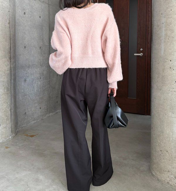  「【前後2WAY】モヘア起毛パフカーディガン」|カーディガン|