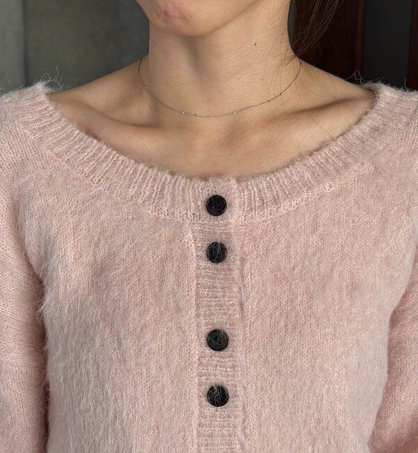  「【前後2WAY】モヘア起毛パフカーディガン」|カーディガン|