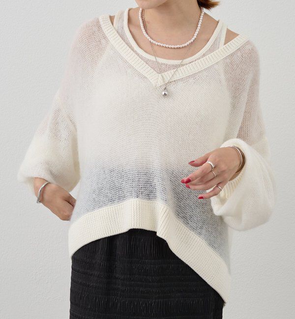  「レイヤードシアーニット」|ニット・セーター|
