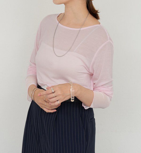  「【1枚でもレイヤードでも〇】袖シアーカットソー」|Tシャツ・カットソー|