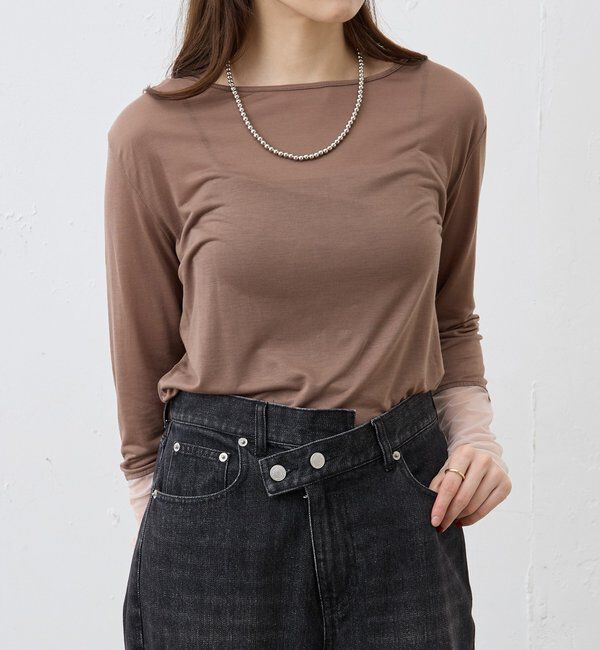  「【1枚でもレイヤードでも〇】袖シアーカットソー」|Tシャツ・カットソー|