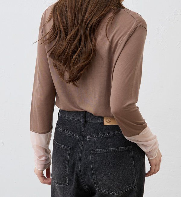  「【1枚でもレイヤードでも〇】袖シアーカットソー」|Tシャツ・カットソー|