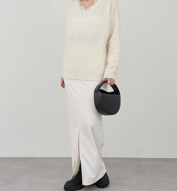  「レースＶネックウールニット」|ニット・セーター|