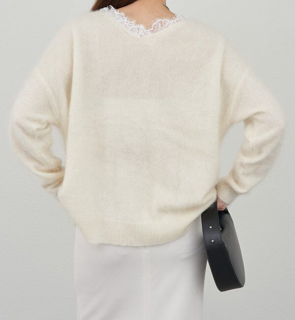  「レースＶネックウールニット」|ニット・セーター|