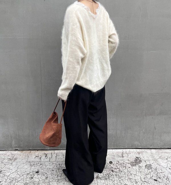  「レースＶネックウールニット」|ニット・セーター|