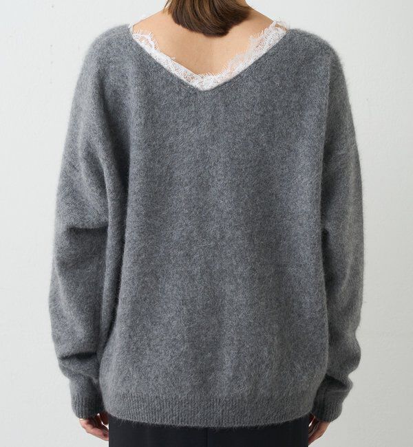  「レースＶネックウールニット」|ニット・セーター|