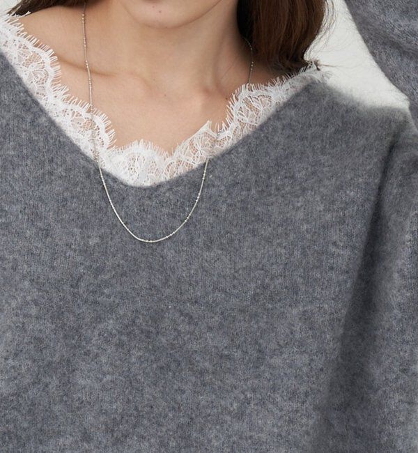  「レースＶネックウールニット」|ニット・セーター|