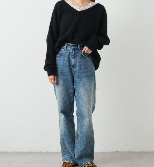  「レースＶネックウールニット」|ニット・セーター|