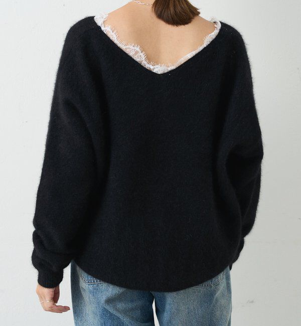  「レースＶネックウールニット」|ニット・セーター|