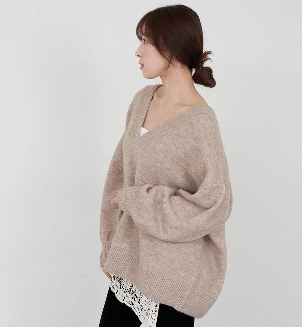  「【@kanako_ikiコラボカラー】【全骨格キレイ見え】ウェーブネックニット」|ニット・セーター|