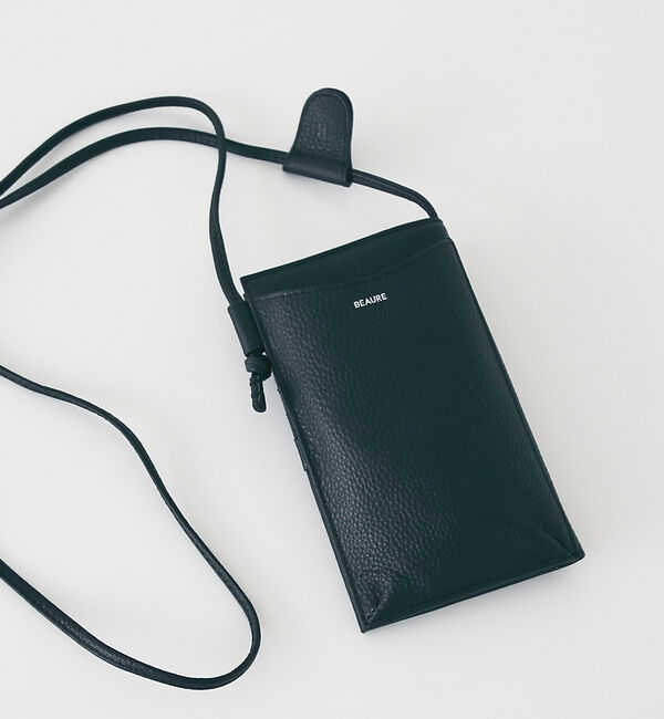 collex「【WEB限定】【BEAURE】カウレザー マルチウォレットショルダーバッグ」|ショルダー・メッセンジャー|ブラック