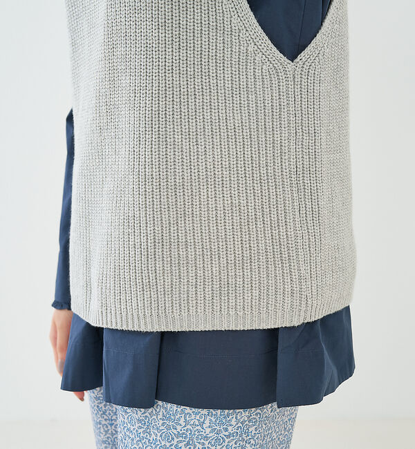 collex「バックレースアップ畔編みベスト」|ベスト・ジレ|