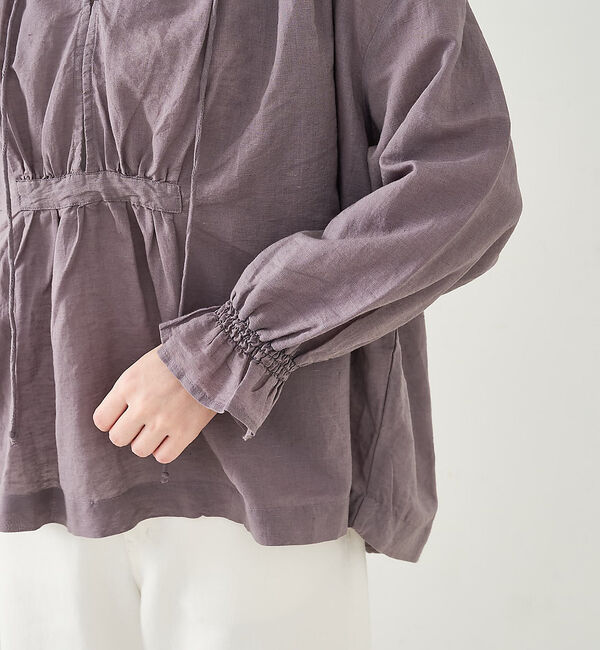 collex「リネンコットンギャザーブラウス」|シャツ・ブラウス|