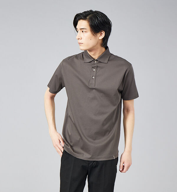 ABAHOUSE「コンパクト シルケット スムース ポロシャツ」|ポロシャツ|ブラウン