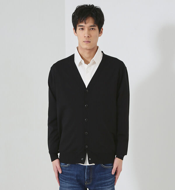 ABAHOUSE「【シルクブレンド】ベーシック Vネック カーディガン」|カーディガン|