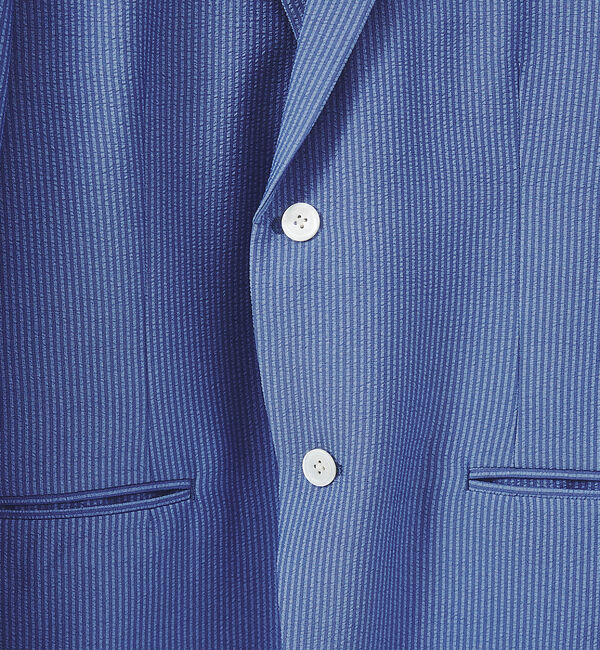 ABAHOUSE「【セットアップ対応/FLEX JACKET】クイックドライ シアサッカー ストラ」|テーラードジャケット|