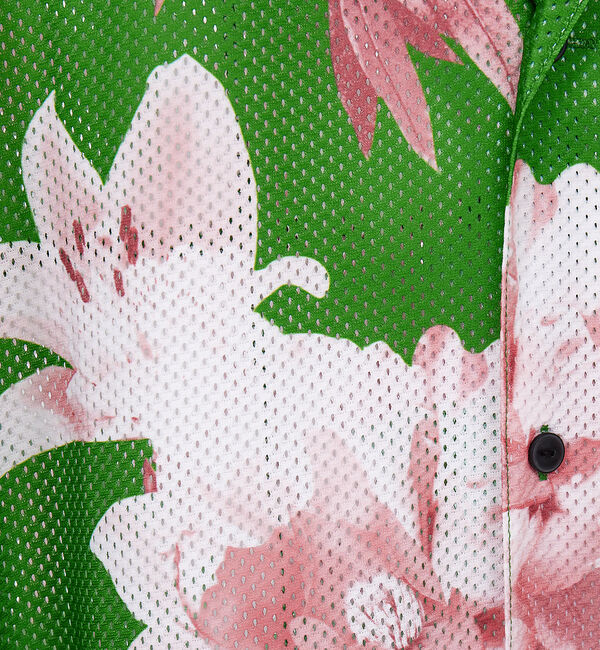 ABAHOUSE「【フラワープリント】ハーフスリーブ メッシュシャツ」|シャツ・ブラウス|