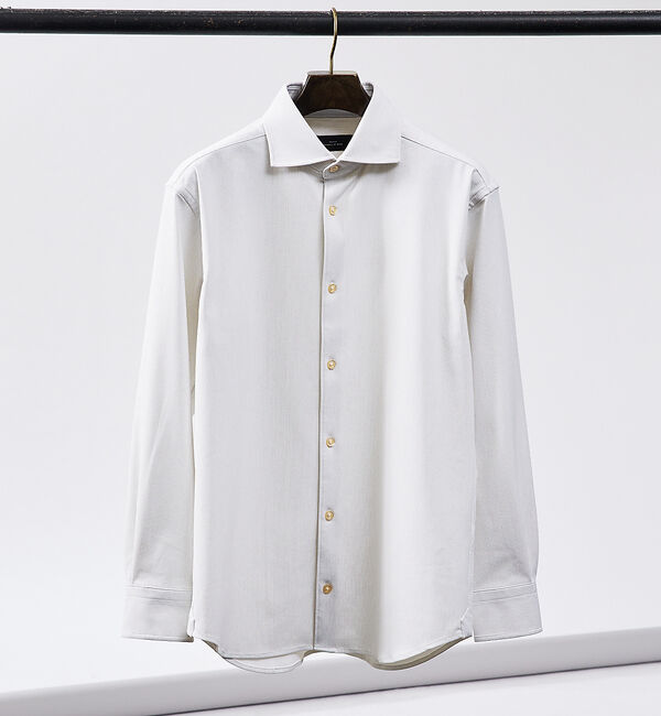 ABAHOUSE「【FLEX SHIRTS / Dry Moment使用】ミジン ストライプシャツ」|シャツ・ブラウス|